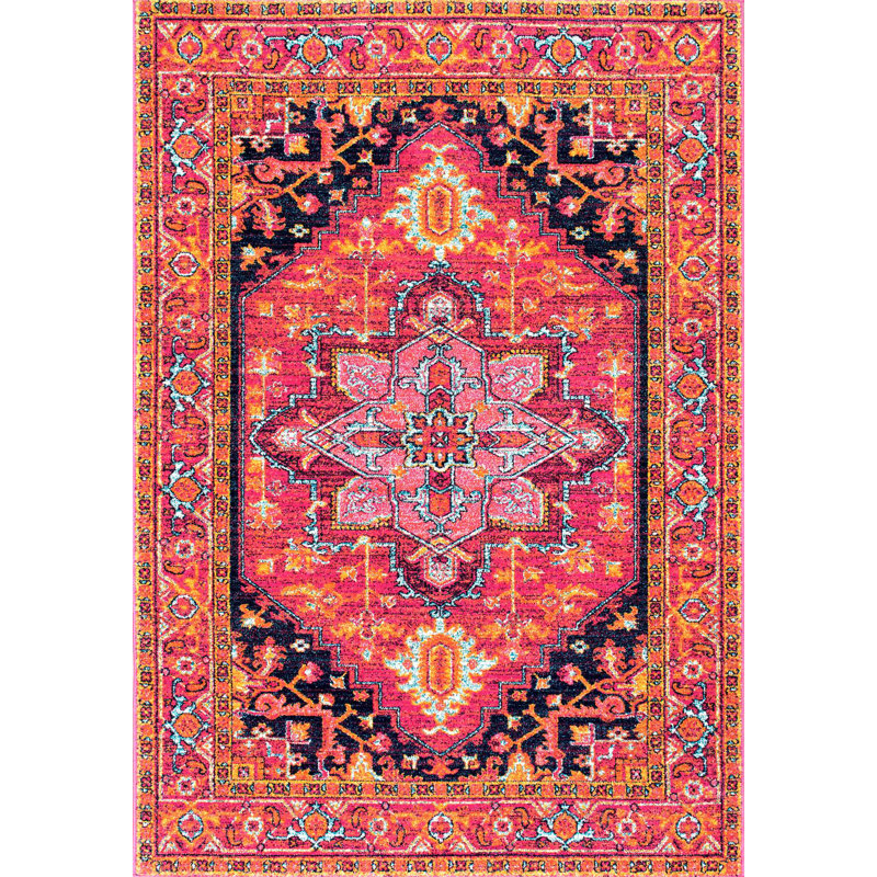 Mistana Christophe Blooming Pink/Orange Area Rug & Reviews Wayfair